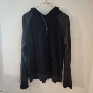 American Eagle Outfitters Mens Athletic Fit Hoodie Raglan Black Gray M